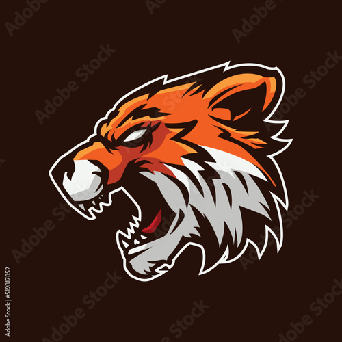 Fototapeta Naklejka Na Ścianę i Meble -  Tiger Head Mascot Logo Illustration