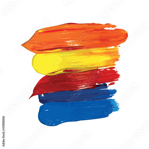 Acrylic paint stain. Colorful brush strokes.
