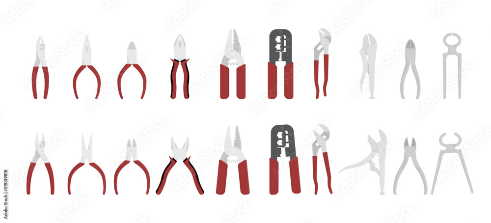 Pliers set illustration vector editable. Plier vector Pliers set illustration vector editable. Plier vector