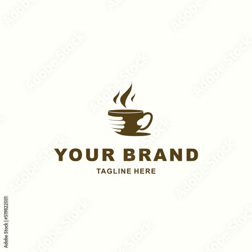 coffee cup and hand logo