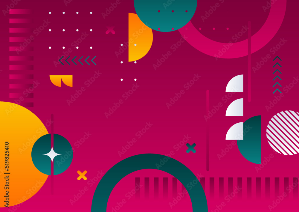 Fototapeta premium Abstract colorful geometric shapes background