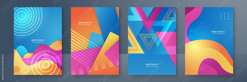 Abstract trendy gradient flowing geometric pattern background texture for poster cover design. Minimal color gradient banner template. Modern vector wave shape for brochure and social media template Abstract trendy gradient flowing geometric pattern background texture for poster cover design. Minimal color gradient banner template. Modern vector wave shape for brochure and social media template