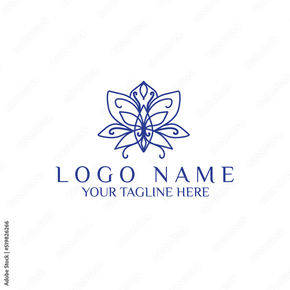 Flower logo, Lotus Flower logo design template, designed based vector format, clean and simple illustration for your company