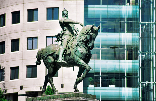 Statue of Edward Prince of Wales, the Black Prince, in City Square. Leeds city centre, West Yorkshire, England photo