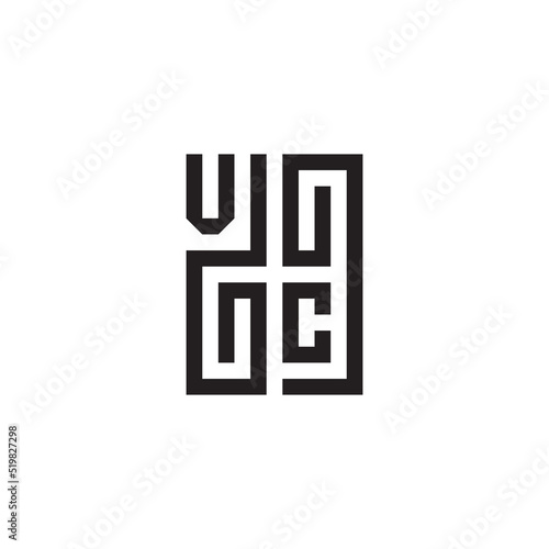 VC geometric initial square concept logo with high quality design