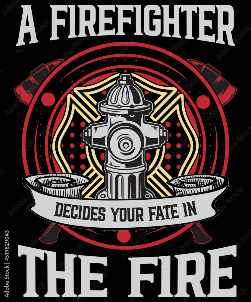 Firefighter T Shirt Design for print on demand