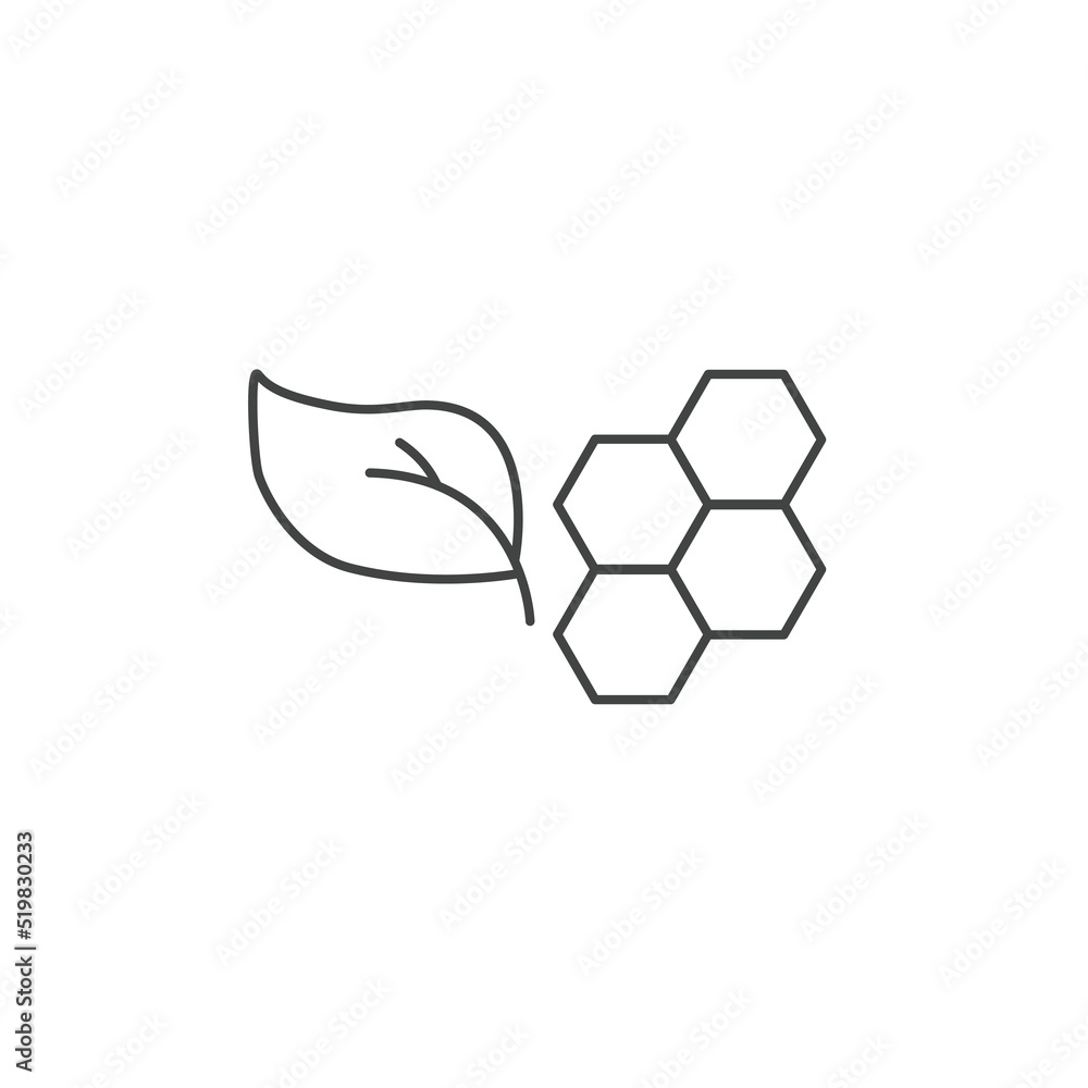 Obraz premium leaf and molecule symbolizing biotech icons symbol vector elements for infographic web