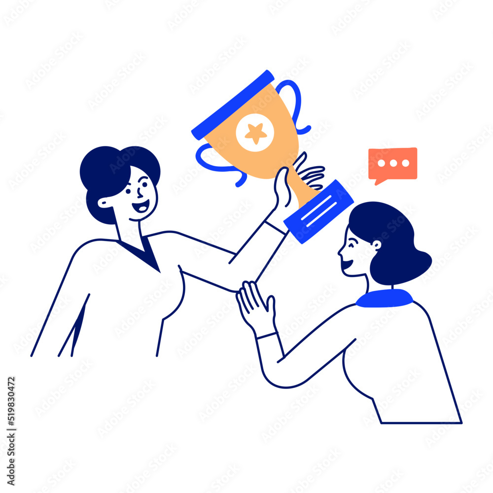 An idea sharing flat editable illustration 