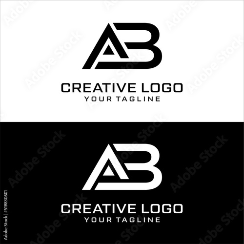 Creative letter ab logo design vektor	
