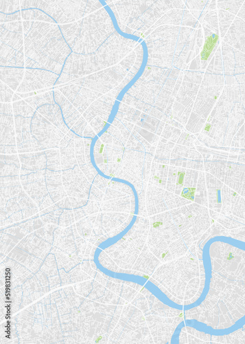 City map Bangkok, color detailed plan, vector illustration