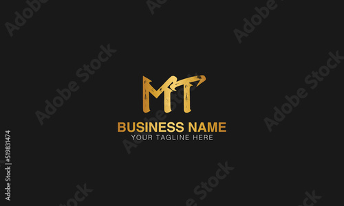 MT initial logo | initial based abstract modern minimal creative logo, vector template image. luxury logotype logo, real estate homie logo. typography logo. initials logo.