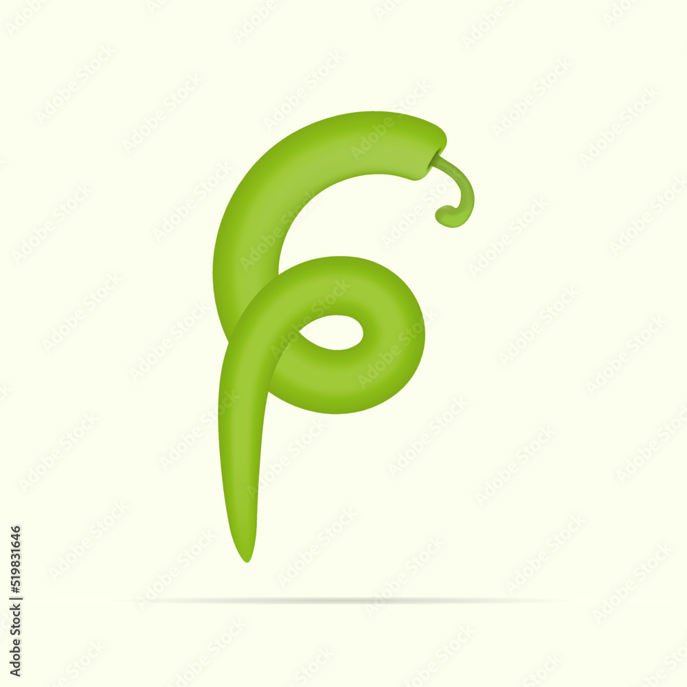 F letter green chili peppers design. Vector vegetable font for healthy and vegan design, nature template, vegetable logo and more F letter green chili peppers design. Vector vegetable font for healthy and vegan design, nature template, vegetable logo and more