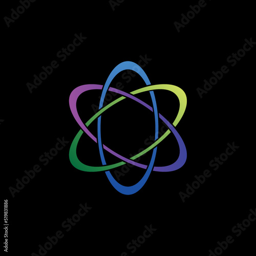 Colorful vector atom icon. Atom symbol