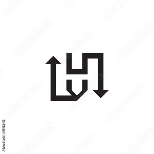UV recycle arrow initial square concept logo with high quality design