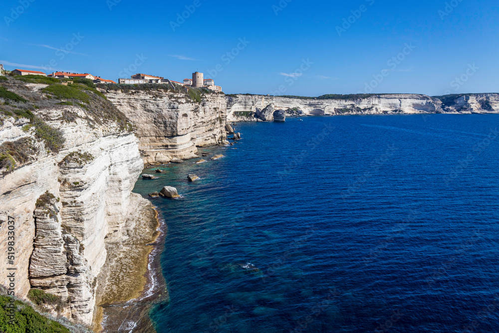 cliffs of Bonifacio on cliffs at the coast
