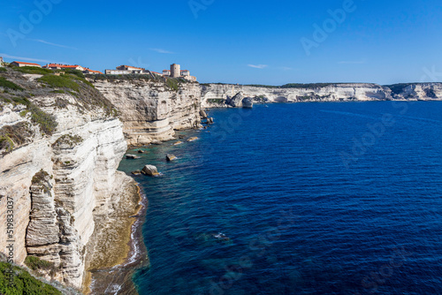 cliffs of Bonifacio on cliffs at the coast