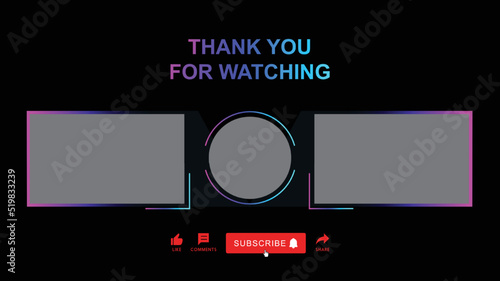 Thank you for watching YouTube end screen background design layout for bloggers