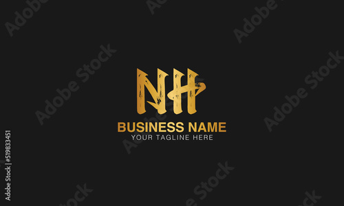 NH initial logo | initial based abstract modern minimal creative logo, vector template image. luxury logotype logo, real estate homie logo. typography logo. initials logo.