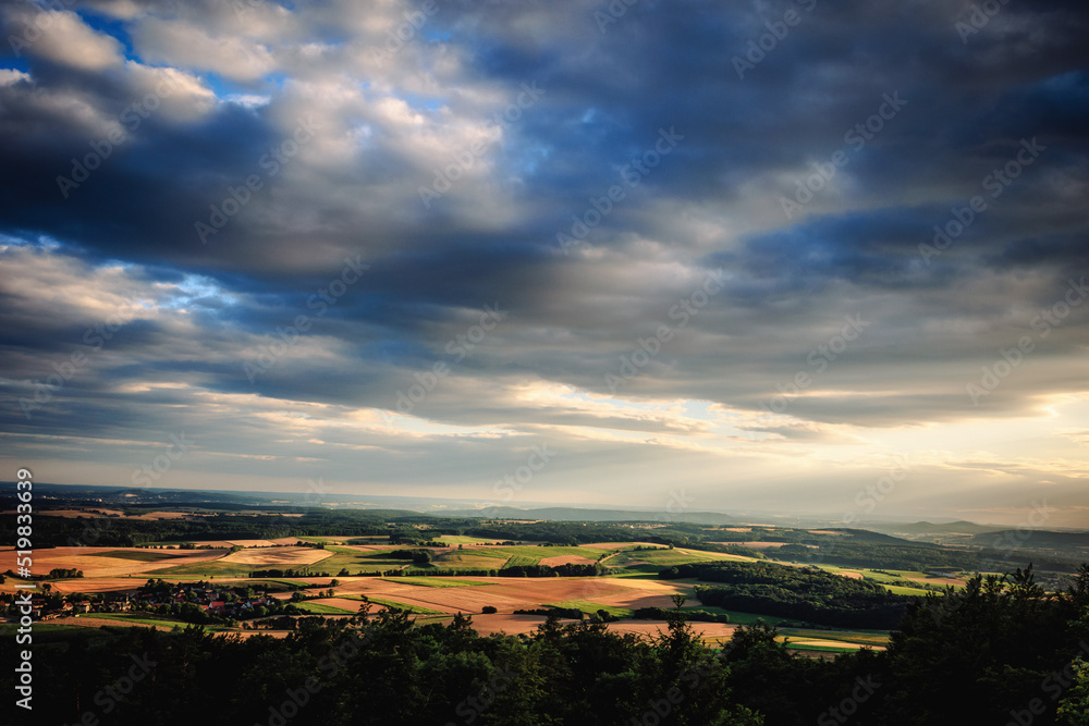sunset over the fields