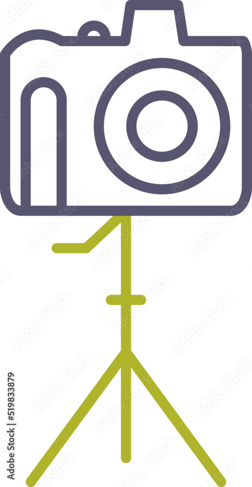 Fototapeta premium Unique Camera on Stand Vector Icon