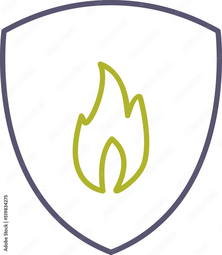 Unique Fire Shield Vector Icon Unique Fire Shield Vector Icon