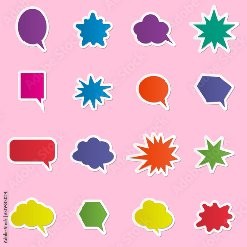 Modern vector speech bubble for website and business graphics, in multicolored colors with added shadows.