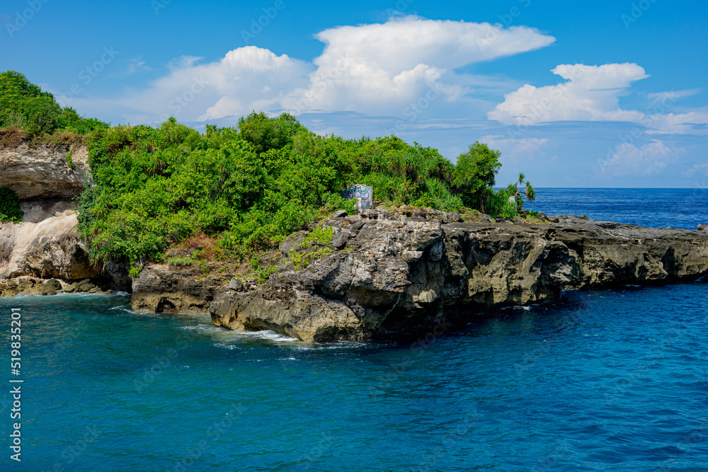 Blue lagoon on the island Nusa Lembongan near to Bali, Indonesia