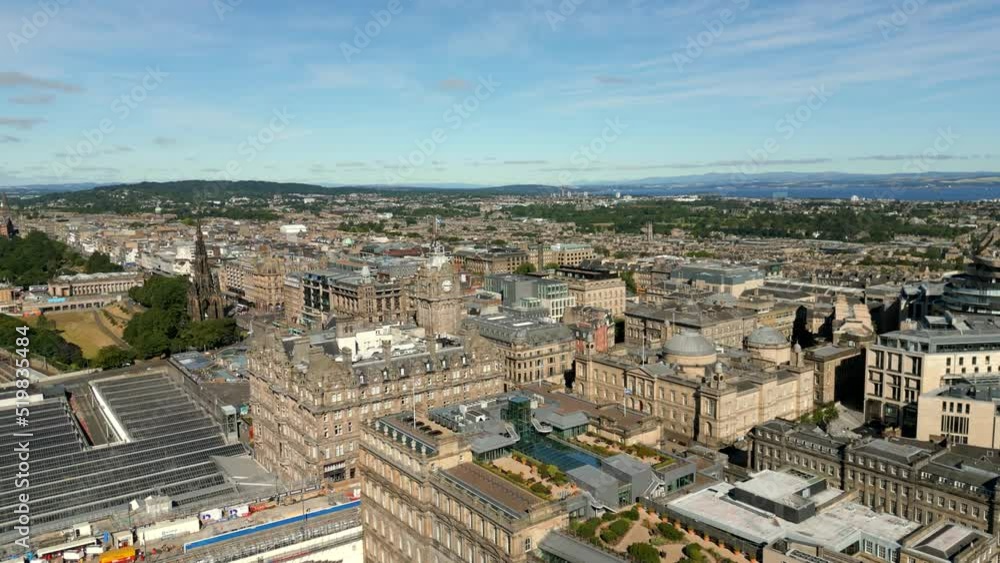 Aerial video baronial style architecture in Scotland UK