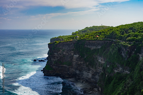 Cliff at the Uluwatu temple in Bali, Indonesia