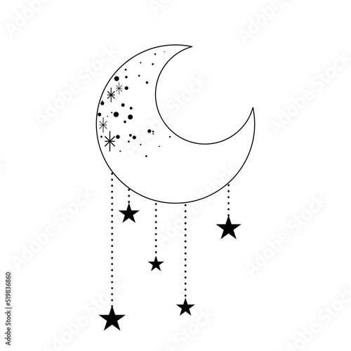 Moon and stars illustration