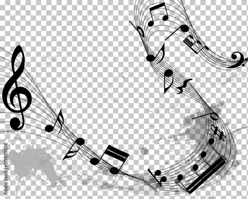 Grunge Musical Notes Design
