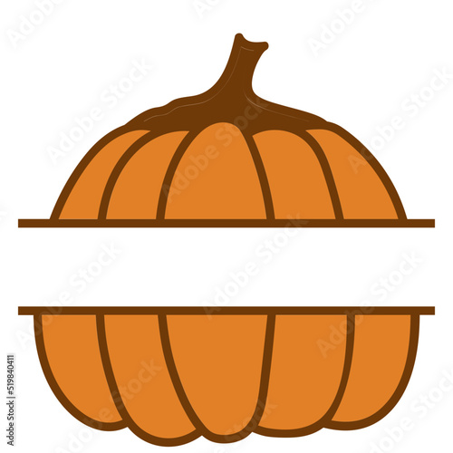 Pumpkin split monogram svg, Fall frame svg, Autumn border