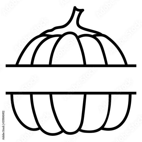 Pumpkin split monogram svg, Fall frame svg, Autumn silhouette border