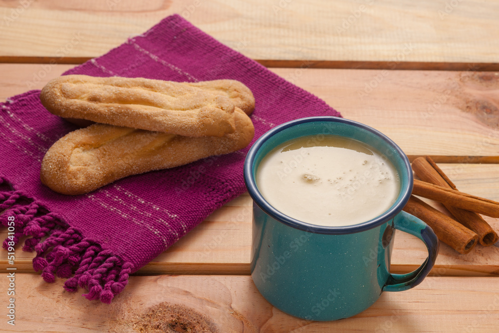 (Atol de elote) the traditional drink of Guatemala, made of corn and