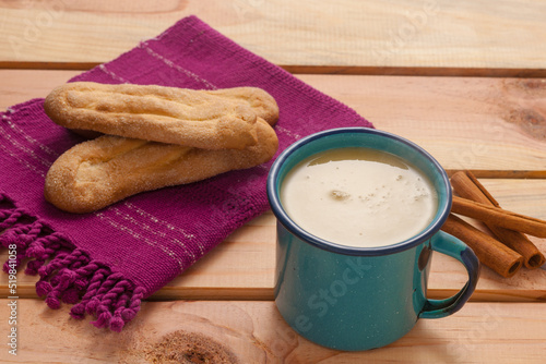 (Atol de elote) the traditional drink of Guatemala, made of corn and cinnamon. photo