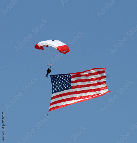 Skydiver and Old Glory