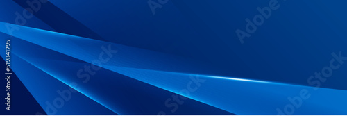 Blue abstract vector long banner. Minimal background with arrows and copy space for text. Social media cover and web banner template