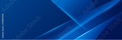 Blue abstract vector long banner. Minimal background with arrows and copy space for text. Social media cover and web banner template