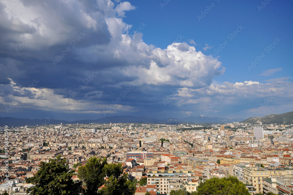 View of the city of Marseille from Notre-Dame-De-La-Garde