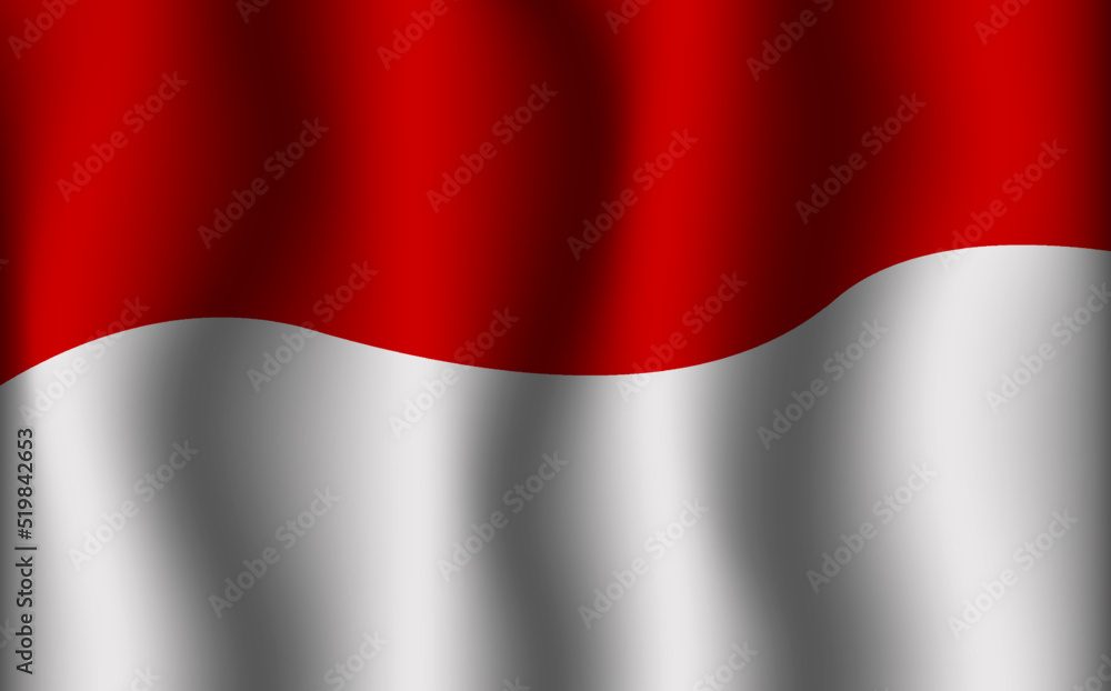 indonesia flag wave realistic red white background design indonesia flag wave realistic red white background design