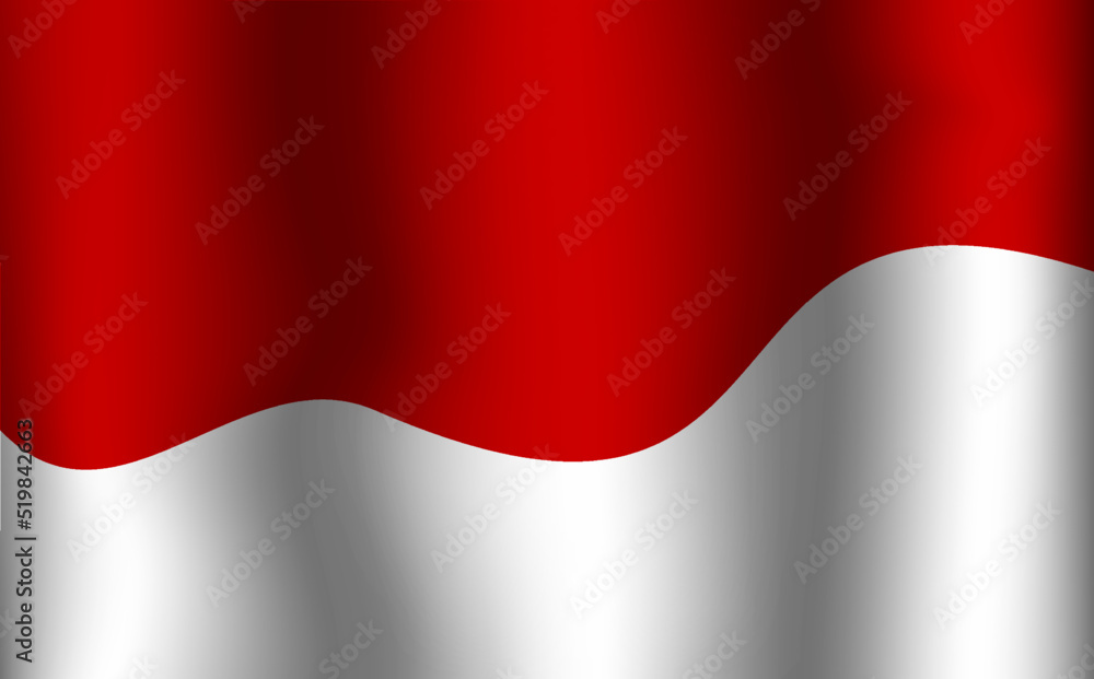 Obraz premium Indonesia flag realistic wave template background design