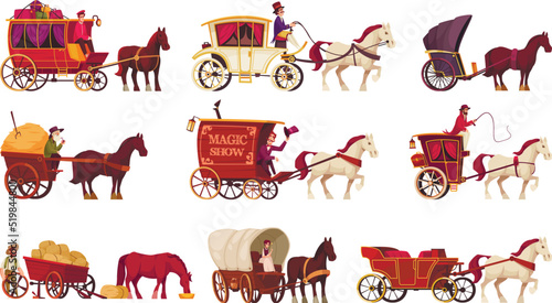 Horse Drawn Vehicles Set