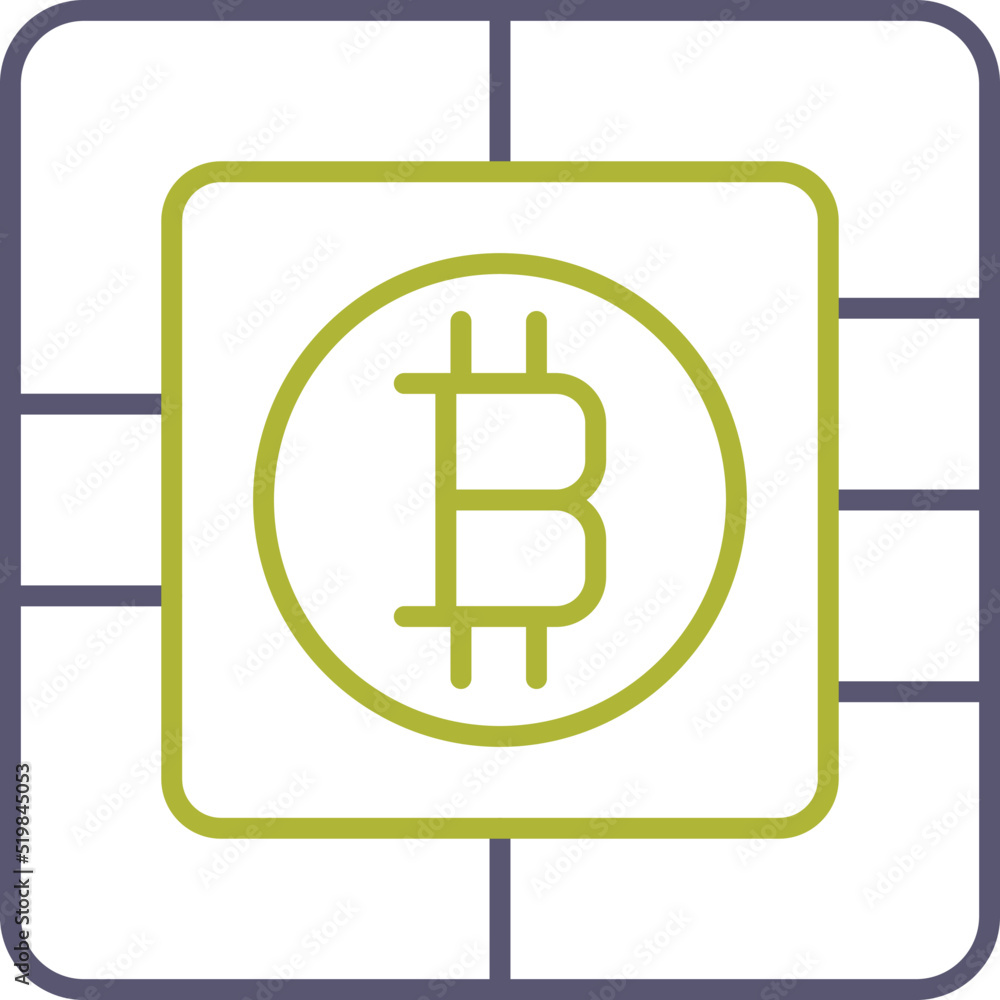 Bitcoin Chip Icon Bitcoin Chip Icon