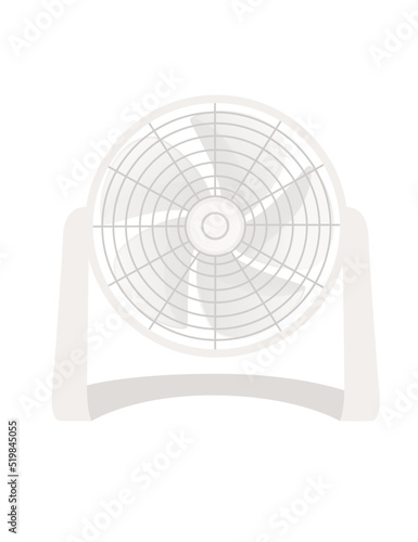 White color desk electric fan vector illustration isolated on white background