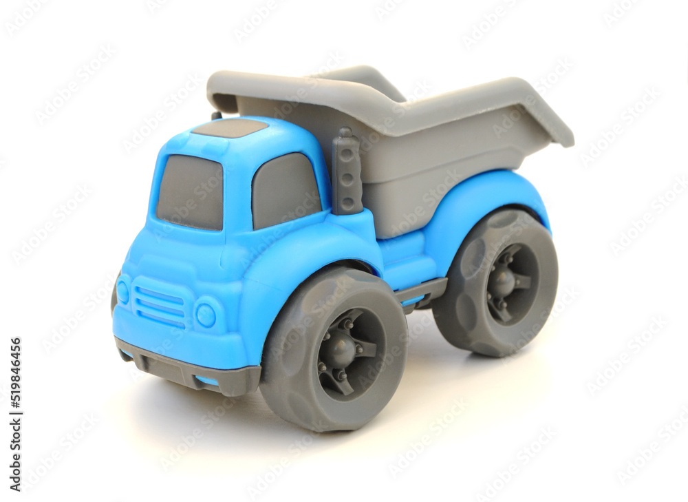 Toy car dump truck isolated on white background Stock Photo | Adobe Stock
