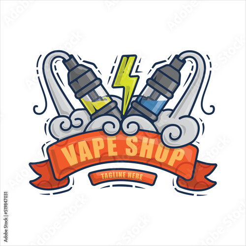 e-cigarette cartoon logo design