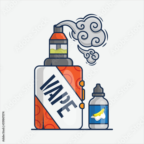 electric cigarette carton illustration