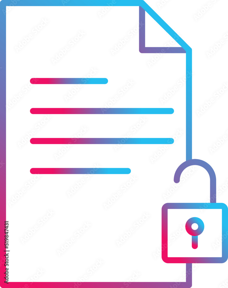 Unlock Documents Vector Icon Unlock Documents Vector Icon