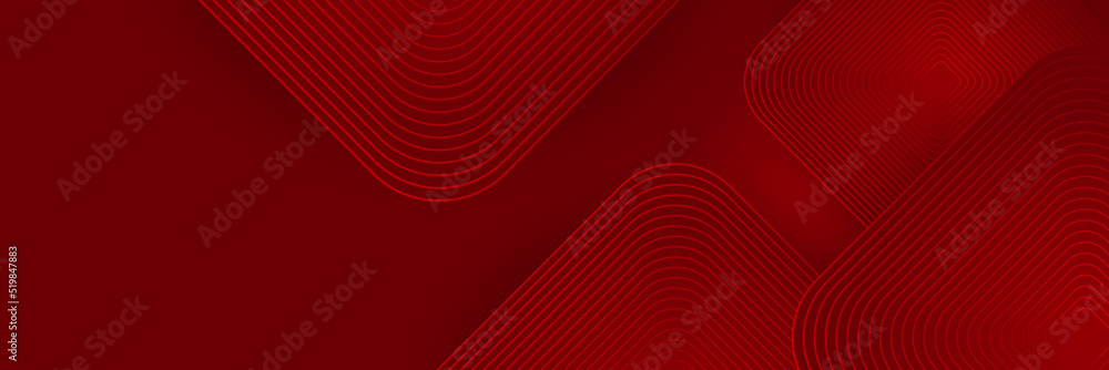 Modern red abstract vector long banner. Minimal background with waves arrows geometric shapes and copy space for text. Social media cover and web wide banner template Modern red abstract vector long banner. Minimal background with waves arrows geometric shapes and copy space for text. Social media cover and web wide banner template