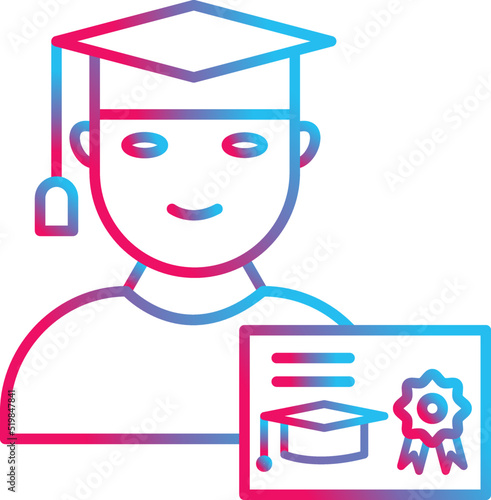 Unique Receiving Degree Vector Icon